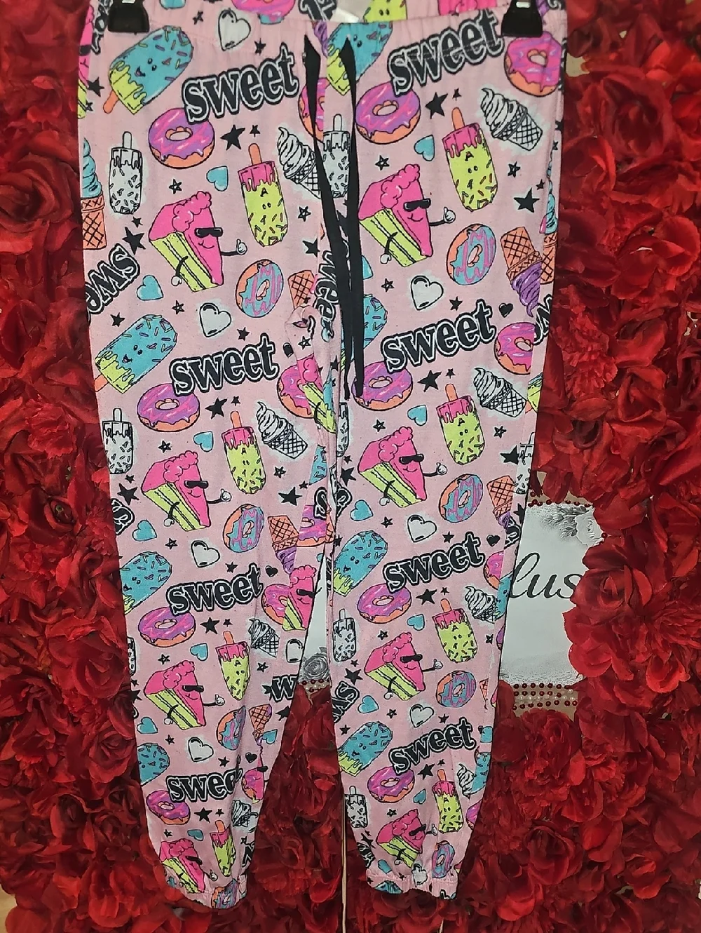 Justice Girls Pink Sweet Treats Pajama Bottoms Size 10